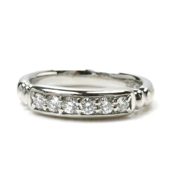 CELINE Pt900 Platinum Ring Diamond 0.32ct 6.2g Size 6 - Picture 3 of 7